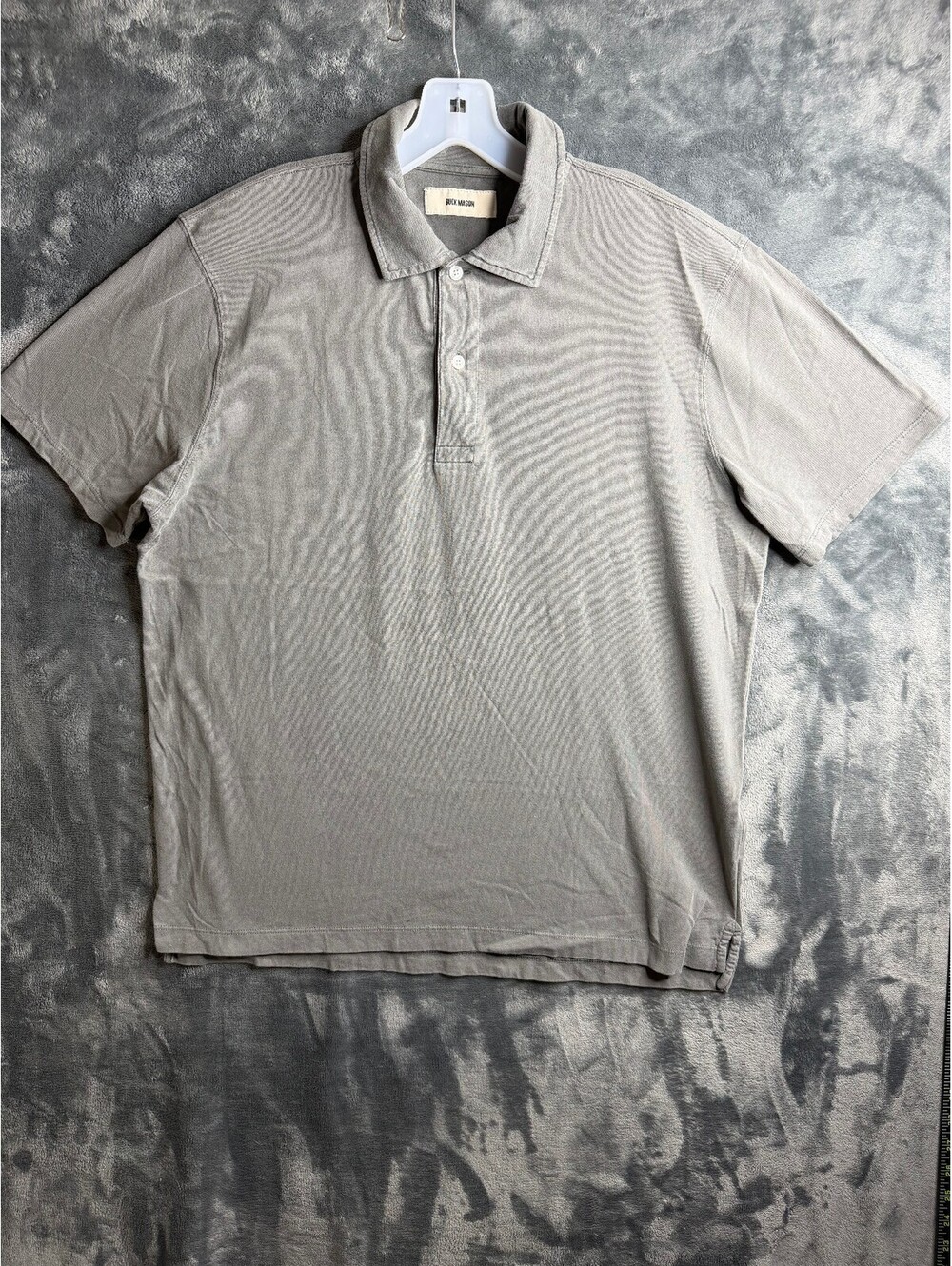 Buck Mason Sueded Cotton Polo Short Sleeve Men's Sz Large